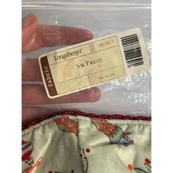 VTG Longaberger Holiday Basket Liner – Snowman, Skis & Ornaments, Small Fruit, P - Picture 2 of 4
